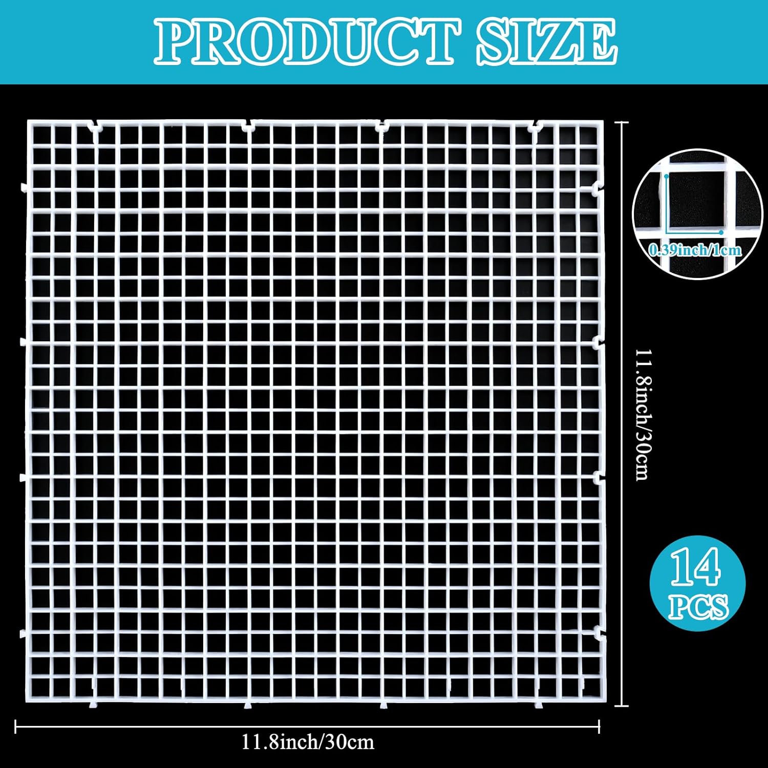 Supkiir 14pcs Aquarium Fish Tank Divider, Plastic Grate Isolation Board Partition, White Aquarium Filter Bottom Tray Egg Crate Light Diffuser Grid Panel