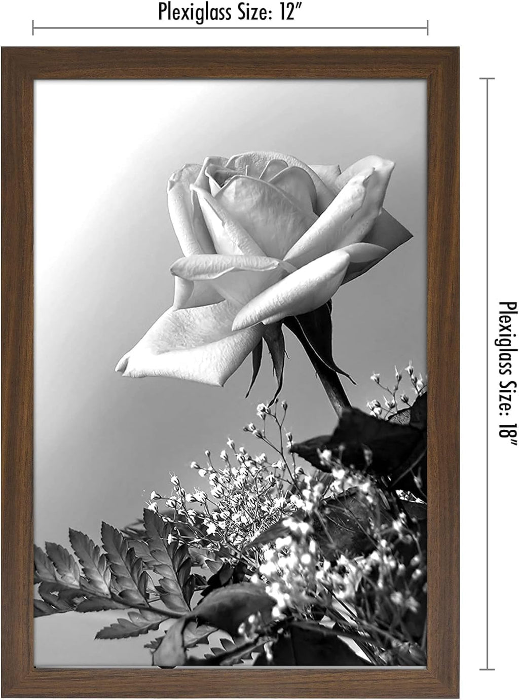 Americanflat 12x18 Poster Frame with Polished Plexiglass - Wide Picture Frames Made of Engineered Wood for Vertical or Horizontal Wall Display - Epic Collection - Mahogany