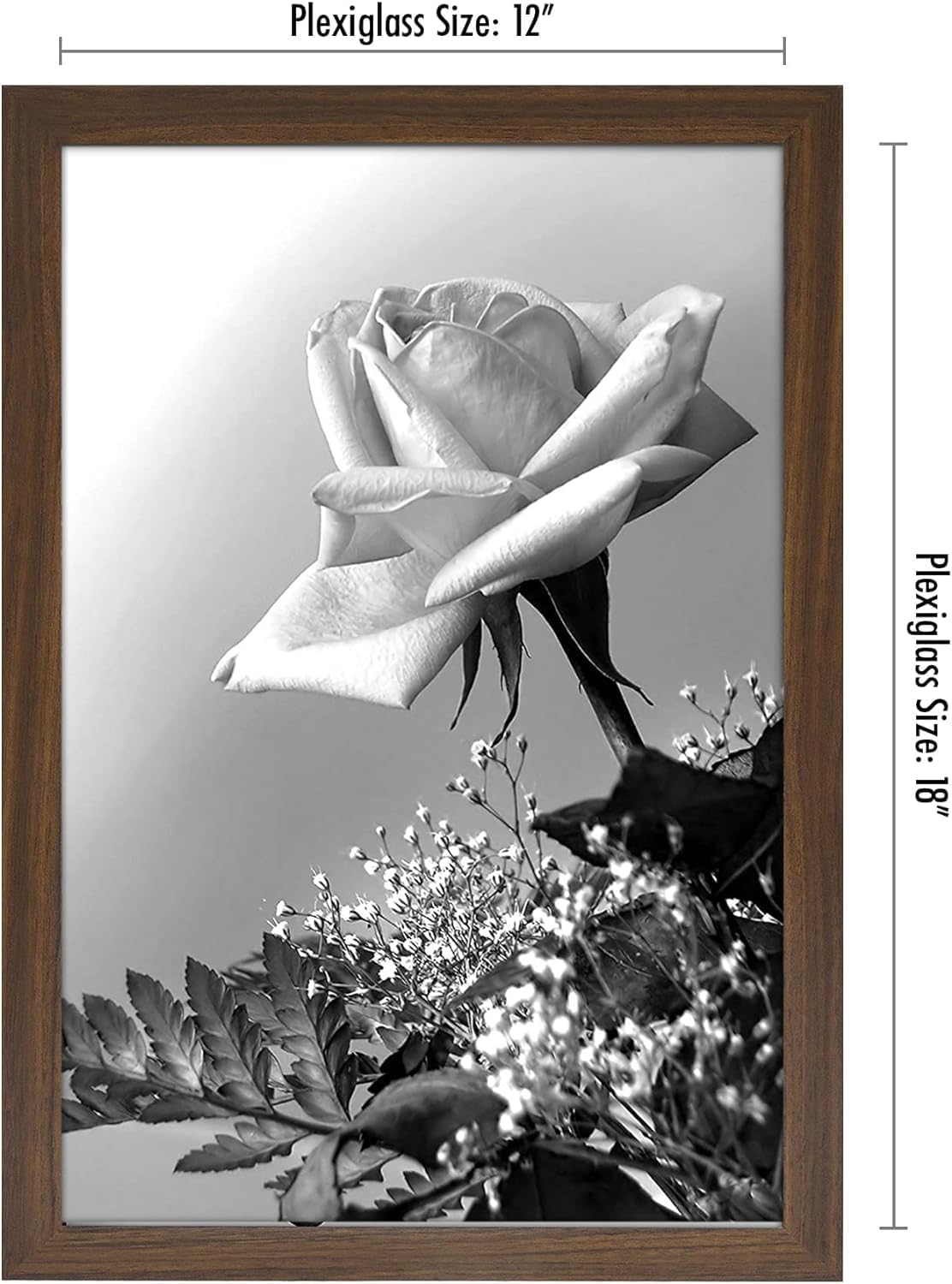 Americanflat 12x18 Poster Frame with Polished Plexiglass - Wide Picture Frames Made of Engineered Wood for Vertical or Horizontal Wall Display - Epic Collection - Mahogany