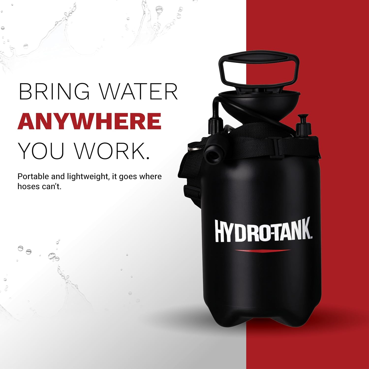 Portable Water Tank with Pump - Dust Suppression, Tool Cooling, & Job Site Water Supply for DIY, Outdoor & Remote Work, 1.3 Gallon
