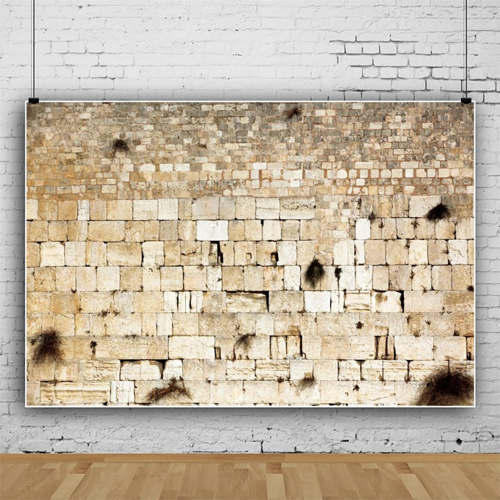 Jerusalem Wailing Wall & Old City Backdrop for Theme Portrait Photography - 8x8ft Banner