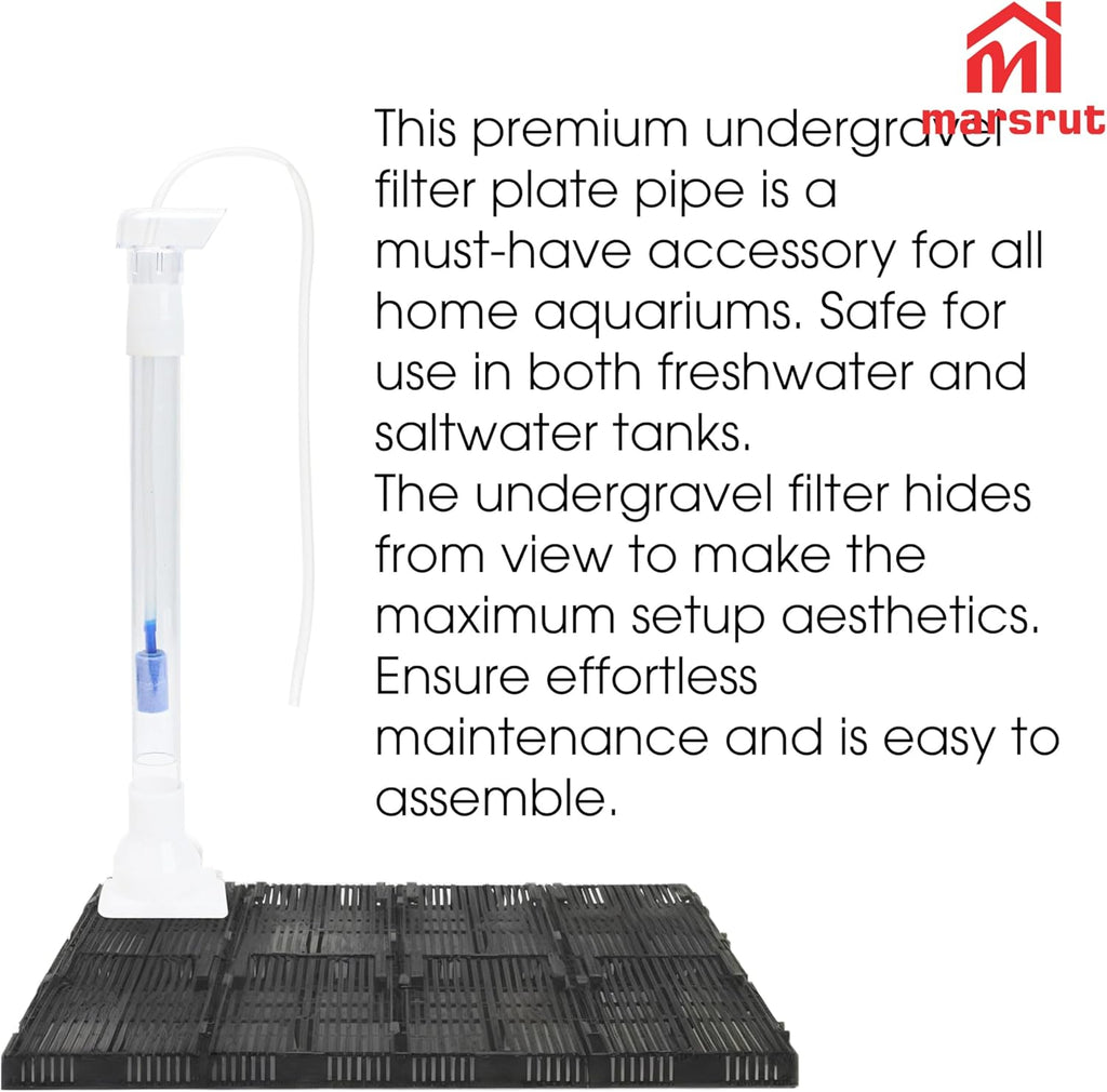 Marsrut 5pcs Under Gravel Filter Aquarium Uplift Tube, Undergravel Bottom Filters for Fish Tanks Water Cleaner Small Board Air Clean System Freshwater Saltwater, Clear Tubing Accessory Kit