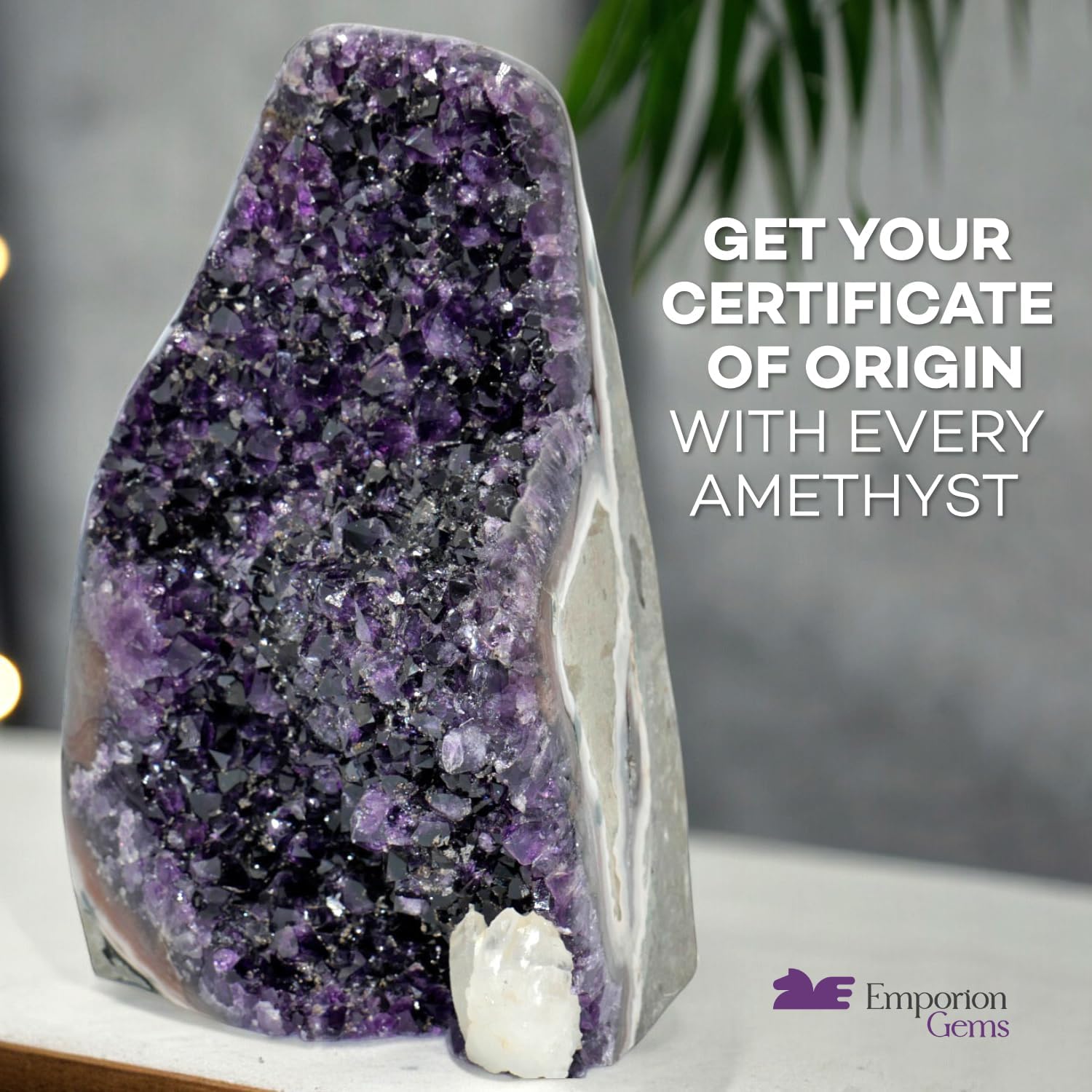 Natural Amethyst (1 lb to 1.5 lb) - 3.5" to 6" Height - Crystal Clusters Stone from Uruguay Raw Geode Quartz - Deep Purple Color