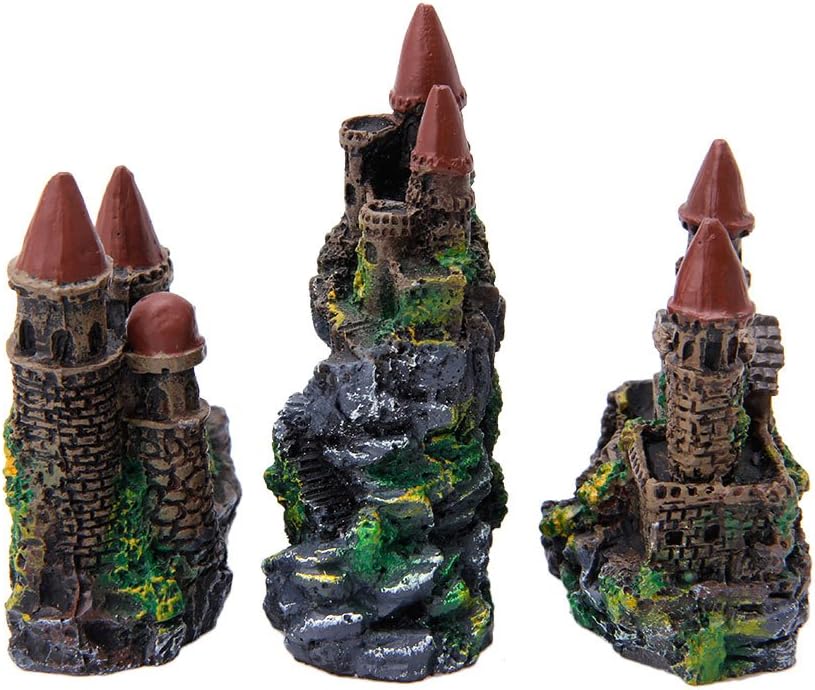 Aquarium Resin Decoration for Fish for Tank Rock Cave Small Hideouts European Castles Ornaments Supplies Driftwood