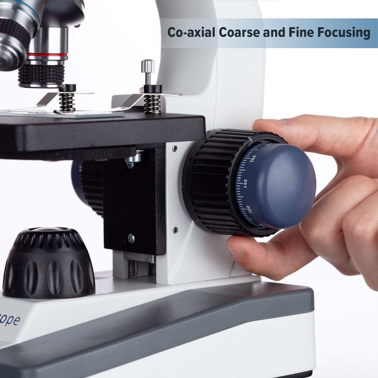 AmScope 40X-1000X Student Biological Compound Microscope with Sturdy All-Metal Framework, Optical Glass Lenses, Mechanical Stage and Coarse & Fine Focusing