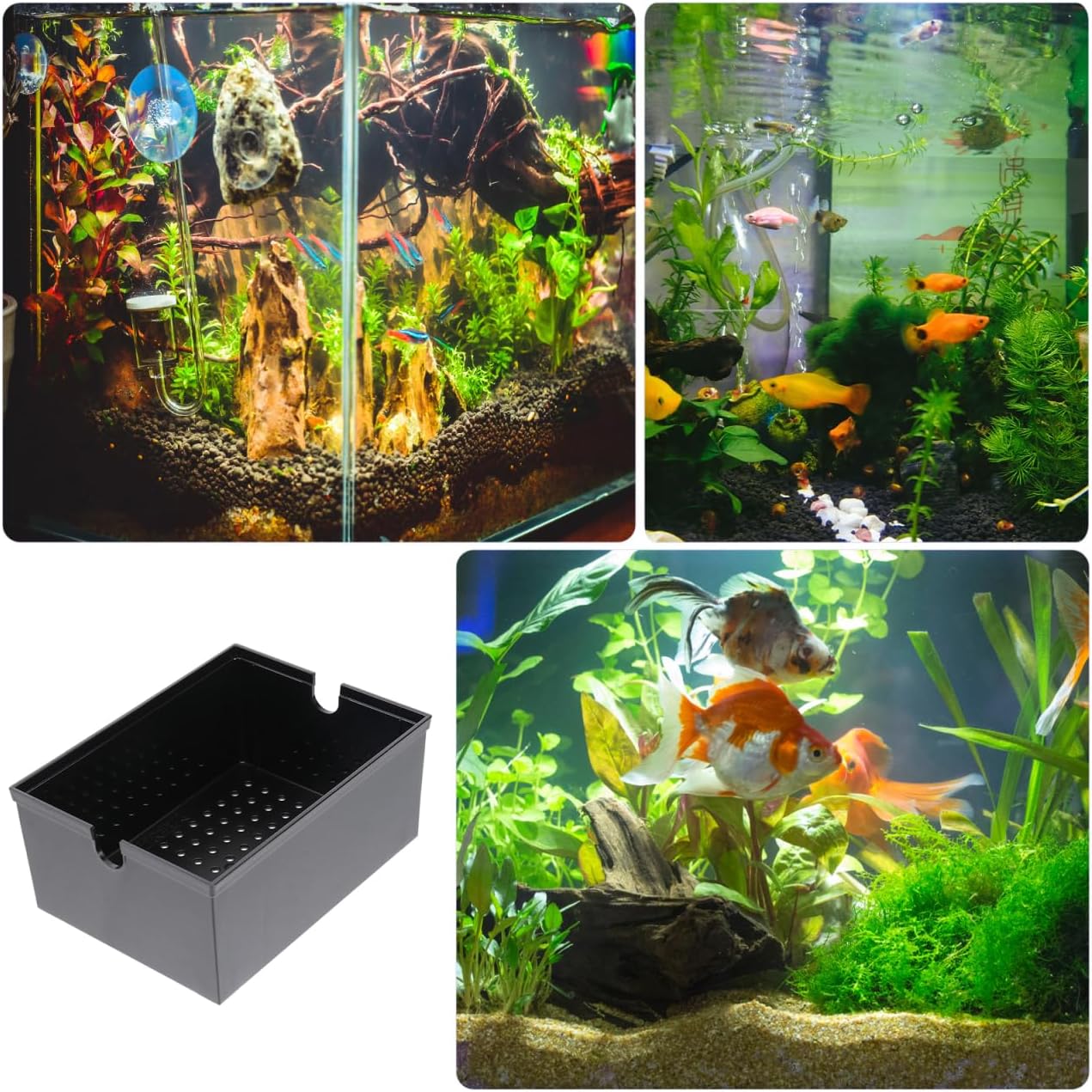 Vanzack Drip Filter Box for Fish Tank - Efficient Aquarium Filter with Overflow Baffle and Enhanced Filtration Black Plastic 6.30 X 4.72 X 2.76 Inches