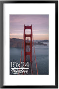 Heimlove 16X24 Aluminum Picture Frame, Black Metal Picture Frame with Mat for 12x18 Photo - Wall Mount - Picture Frame for Wall Display for Home, Room, Office Decor - Black, Set of 1