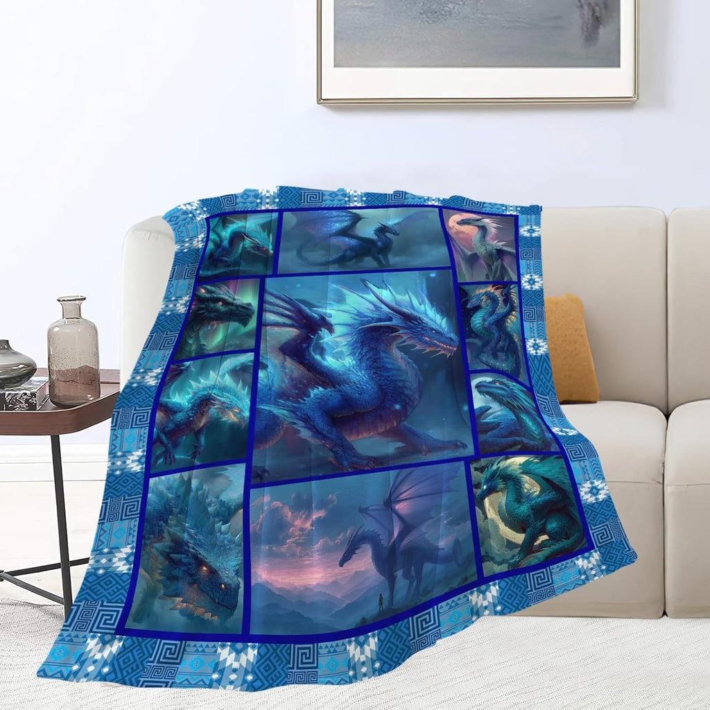 Dragon Throw Blanket Dragon Stuff Gifts for Kids Girls Boys Adults Women Men Soft Cozy Warm Plush Fluffy Fuzzy Fleece Blanket Decor 50''X60''