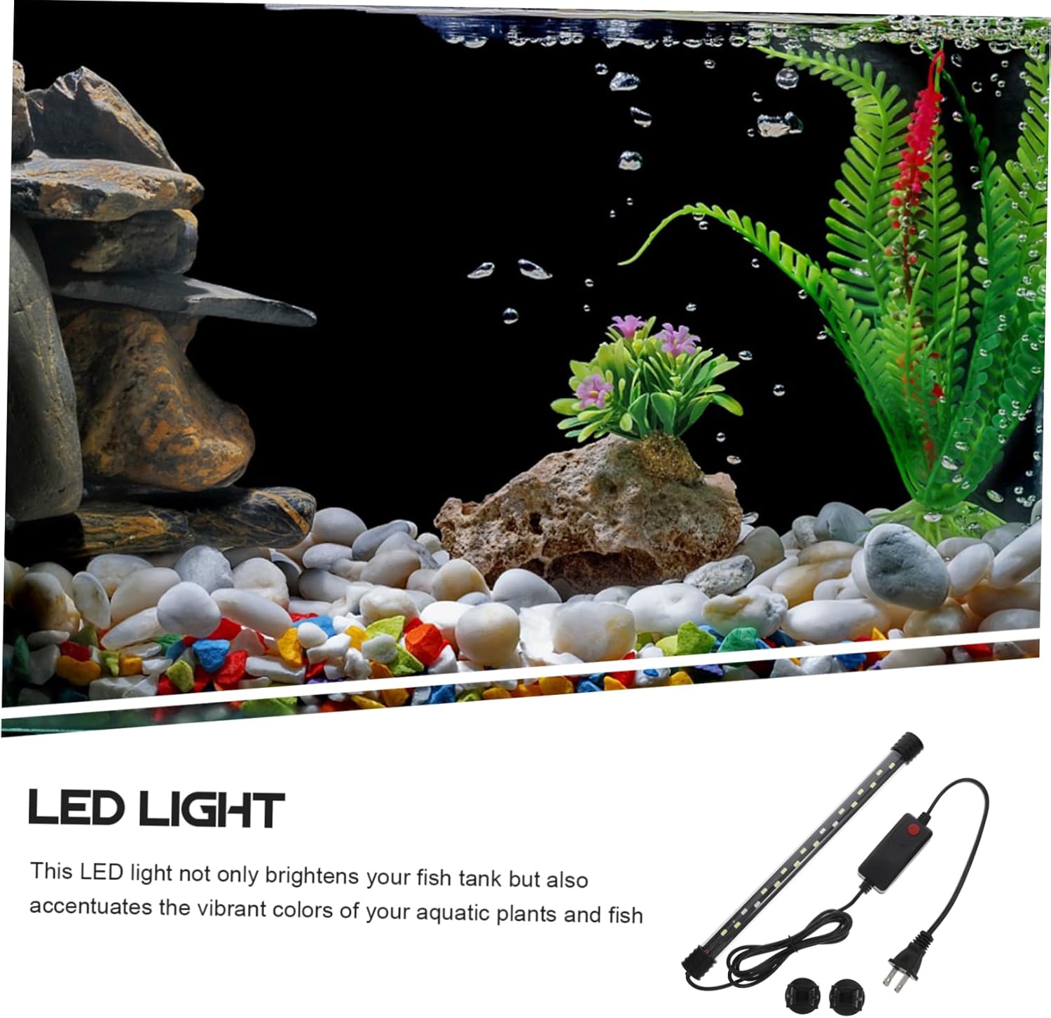 Yardwe Submersible Led Aquarium Light for Betta Fish and Freshwater Tanks Clip Grow Light Strips Color Saturation and Brightness for Stunning Aquatic Displays