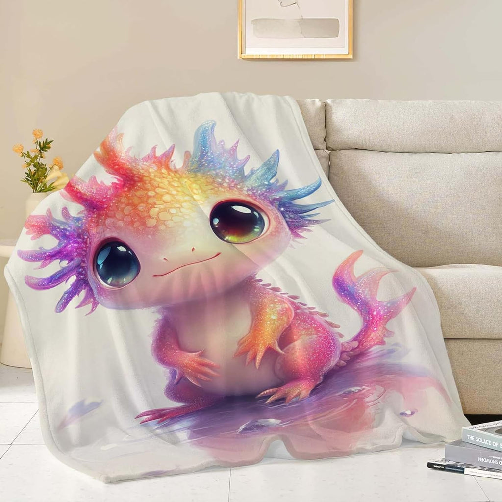 Axolotl Throw Blanket Axolotl Stuff Gifts for Kids Girls Boys Adults Women Man Soft Cozy Warm Plush Fluffy Fuzzy Fleece Blanket Decor 40''X50''