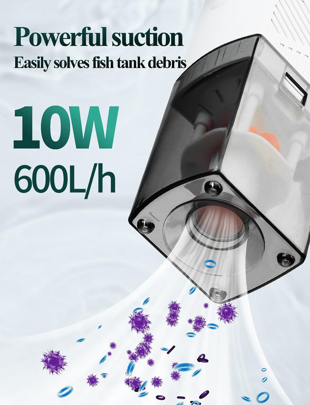 UPETTOOLS Aquarium Internal Filter, 4 in 1 Fish Tank Filters Pump Sponge Filter Ultra Silent Adjustable Submersible Power Filter for Fish Tanks 5-30 Gallon, 160 GPH, 10W