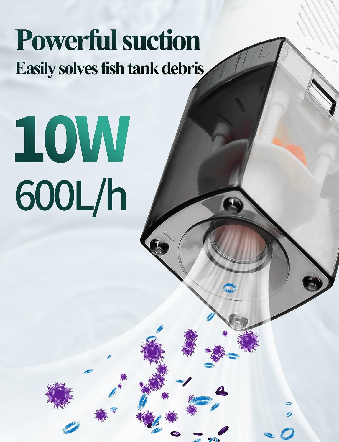 UPETTOOLS Aquarium Internal Filter, 4 in 1 Fish Tank Filters Pump Sponge Filter Ultra Silent Adjustable Submersible Power Filter for Fish Tanks 5-30 Gallon, 160 GPH, 10W