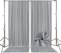 10ft x 10ft Dark Grey Backdrop Curtains for Parties, Fabric Satin Background Curtain with Rod Pockets for Weddings, Birthday, Baby Shower, Photography, Graduation Party Backdrop Drapes, 2 Panels