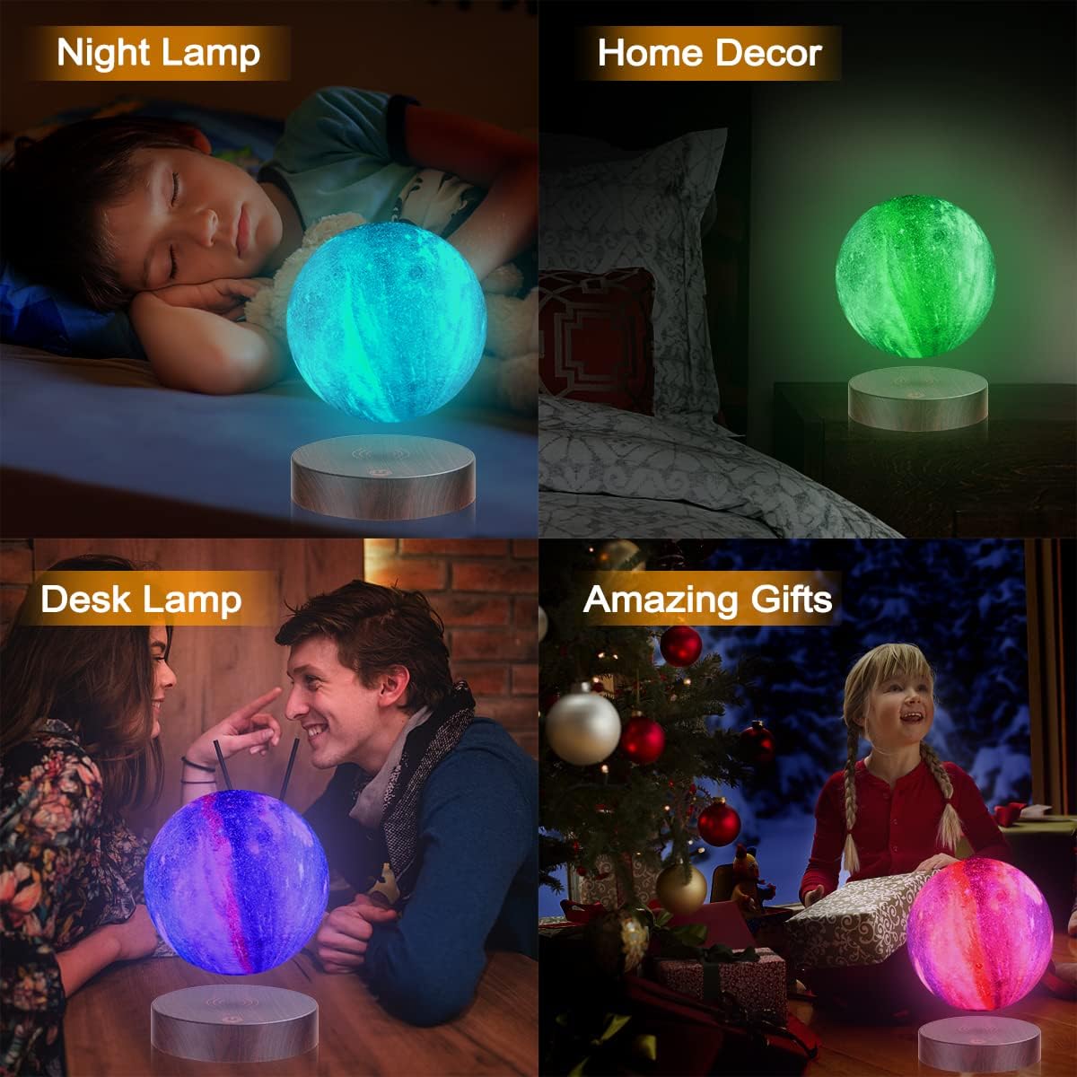 VGAzer Levitating Moon Lamp,16 Colors Galaxy Moon Lamp 5.9 Inch 3D Moon LED Light with Remote Control for Home Office Decor,Unique Gifts for Teen Girls/Boy/Adults