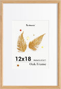 Fun Memories 12x18 Oak Picture Frame for Wall, 12x18 Frame with Matted to 8.5x11, Solid Wood Picture Frames for Wall Art Photo and Prints (Natural, 1 Pack)