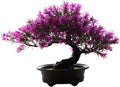 Artificial Plants Greenery Bonsai, Room Decor Fake Bonsai Tree for Home Decor Indoor Bookshelf Office Desk Bathroom Farmhouse Decor (Magenta)