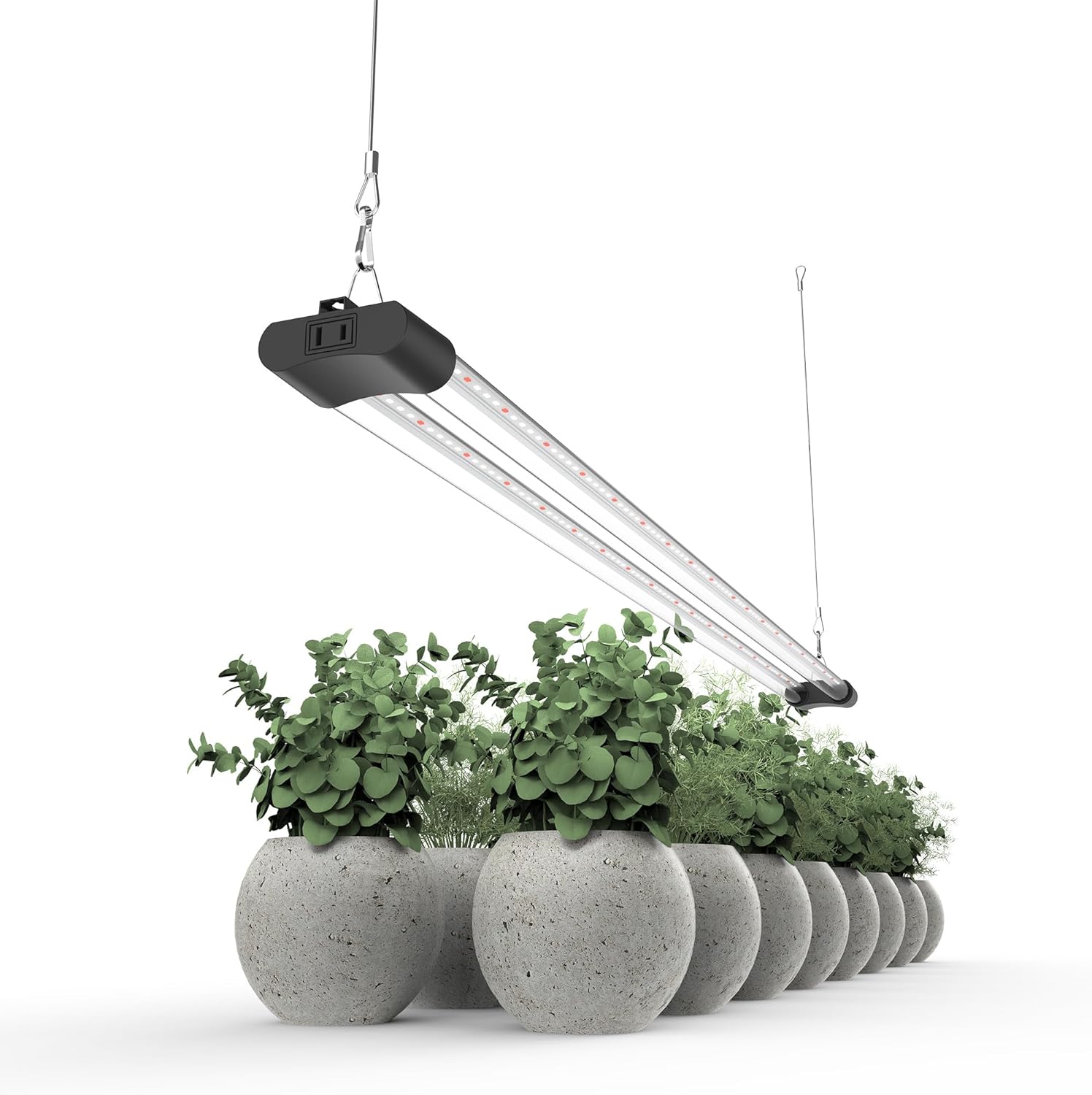 LED Grow Light Full Spectrum Light Linkable 5000K Daylight + 660nm Red Indoor Plant Lighting Fixture (4-Pack 4 FT)