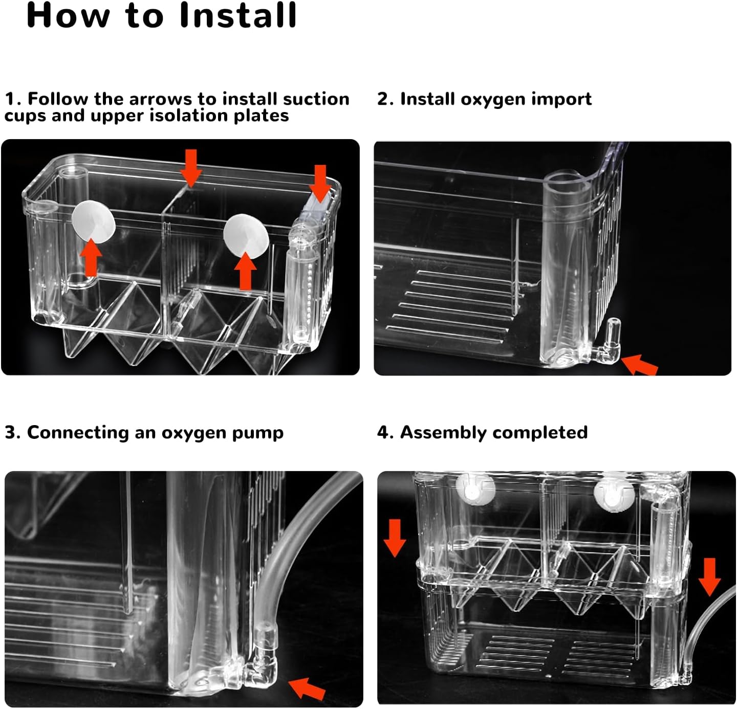 Mipukbay Large Aquarium Isolation Breeding Box, Acrylic Transparent Aquarium Breeder Box for Fish Fry Hatching, Shrimp Breeding, Betta, Guppy, Killifish, Clownfish, Suitable for 5-40 Gallon Tanks