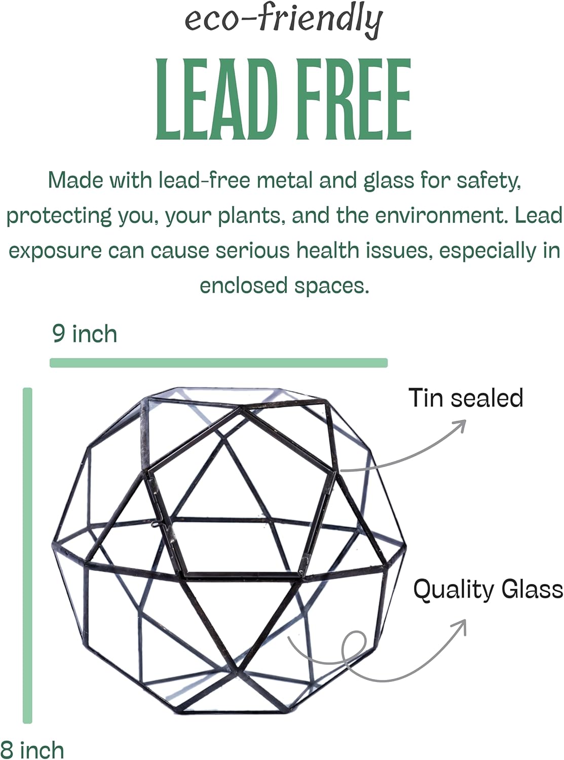 KraftStories Clear Glass Terrarium with Door | Sphere Design Container | Ideal Planter for Moss and Indoor Plants | Maintains Humidity | Self-Sustaining Indoor Garden Ecosystem (Only Terrarium)