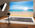 AOFOTO 15x10ft Summer Beach Photography Backdrop Sea Waves Background Blue Sky Clouds Sunlight Hawaiian Luau Adult Lovers Artistic Portrait Wedding Travel Vacation Photo Studio Props Vinyl Wallpaper
