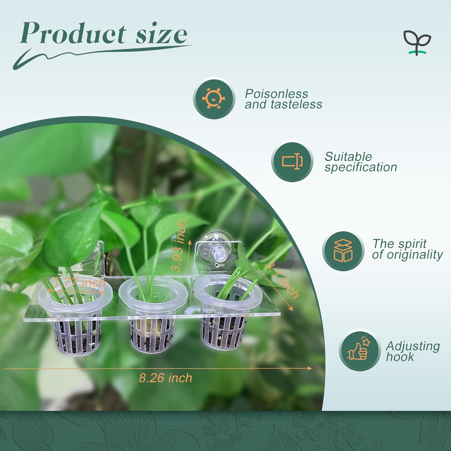 Upgrade Acrylic Aquarium Plant Holder Hanging Aquatic Plant Holder,Adjustable Suction Cup Fish Tank Pot for Hanging Cultivation and Aquarium Decor