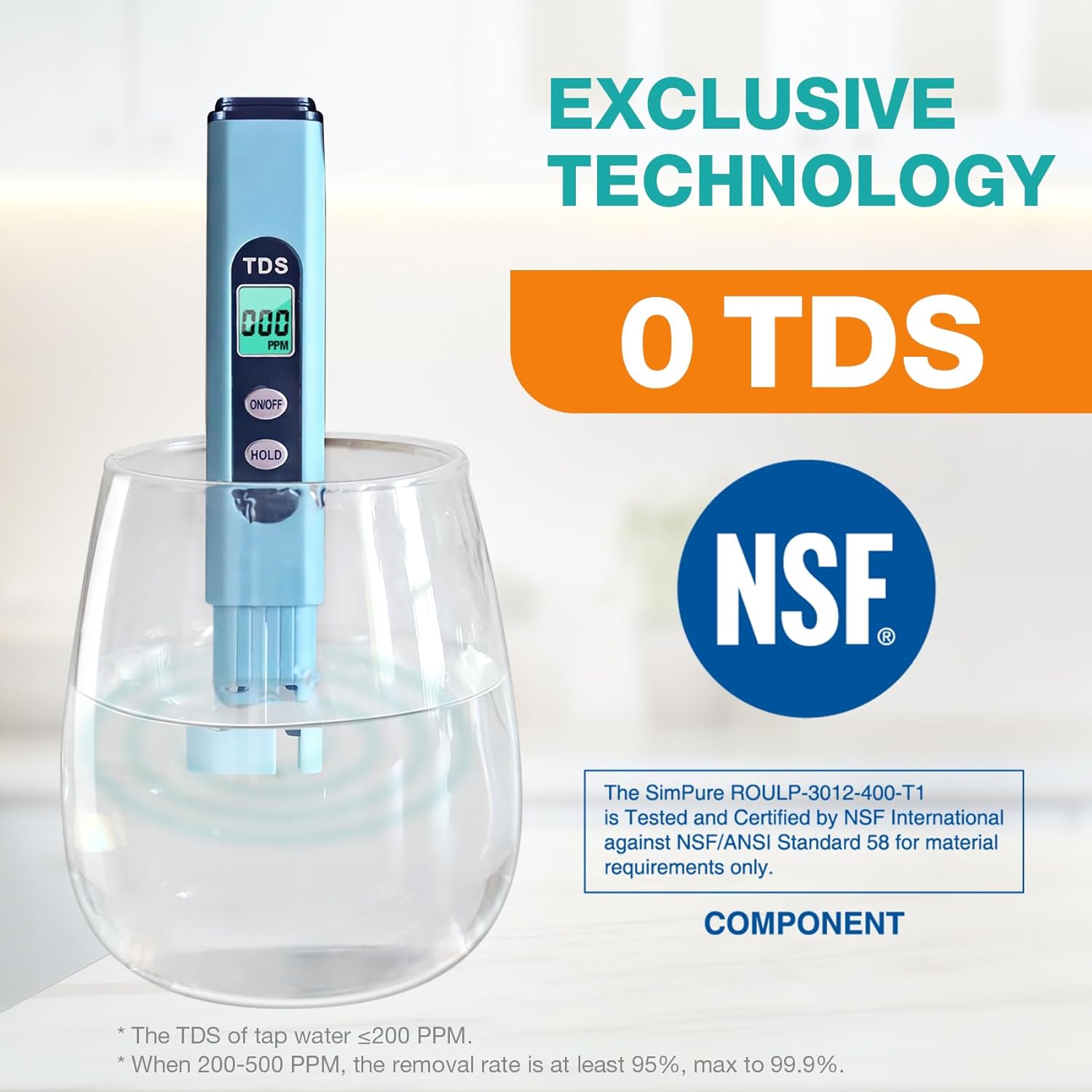 SimPure T1-400UV Tankless Reverse Osmosis System with UV, NSF/ANSI 58 Certified, Under Sink RO Water Filter System 400 GPD, 8 Stage Filtration Near 0 TDS, Built-in Pump, BPA Free, 1.5:1 Pure to Drain