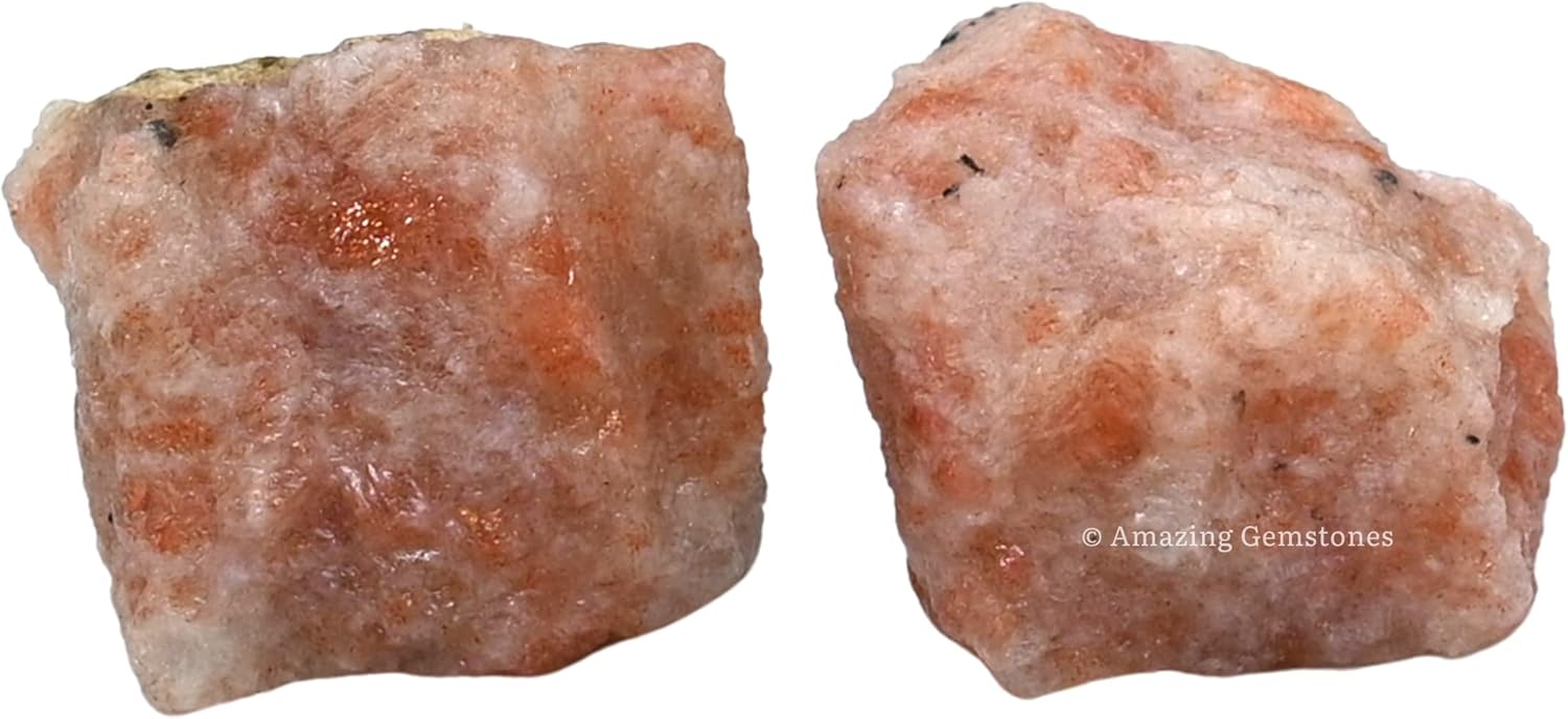 Amazing Gemstone Sunstone Raw Crystals and Healing Stones, Natural Rocks for Tumbling and DIY Raw Stones and Crystals (1 lb)