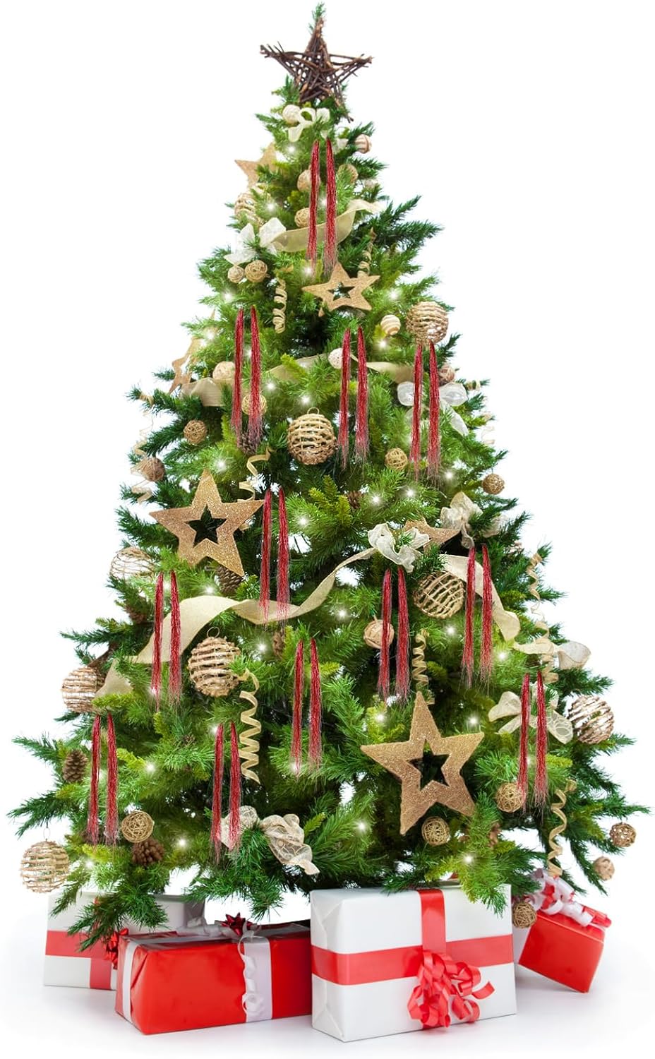 3000pcs Christmas Icicle Tinsel,18in Red Foil Fringe Tinsel Strand Icicle Tinsel Christmas Tree Tinsel for Christmas Holiday Decor Birthday Supplies