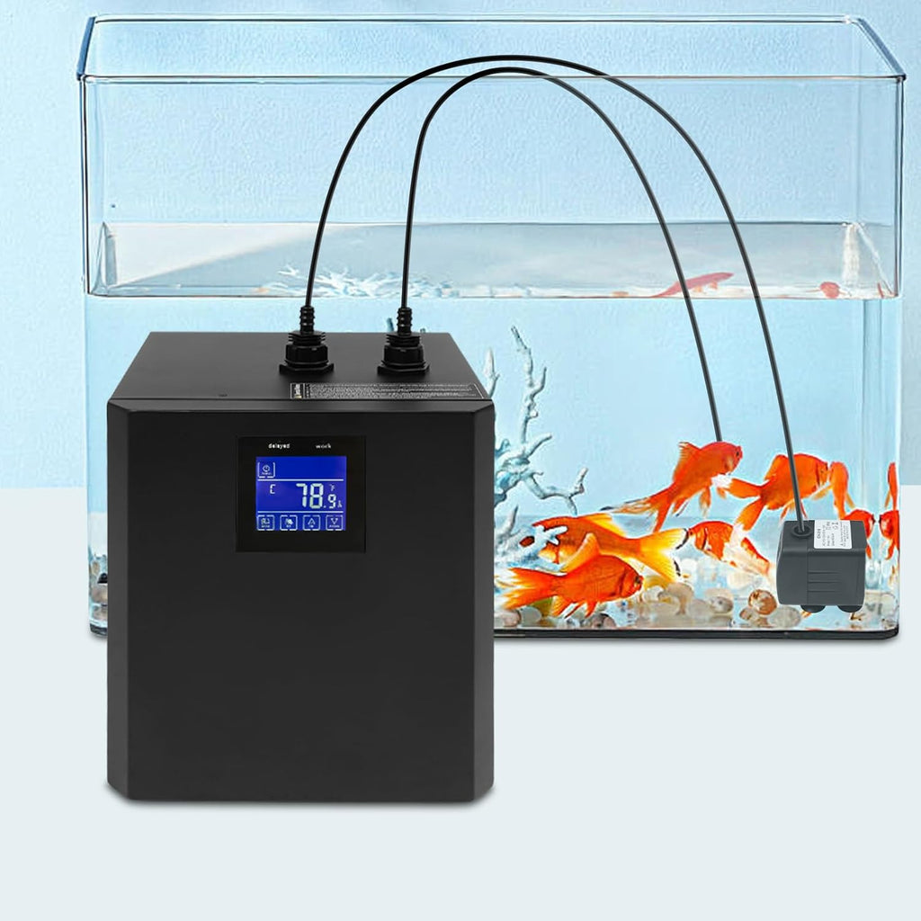 Aquarium Chiller 1/3HP 79.25Gal 300L Fish Tank Water Cooler, Hydroponic Water Chiller Cooling System with LCD, Water Pump, Remote Control for Axolotl Coral Jellyfish, Seawater & Fresh Water