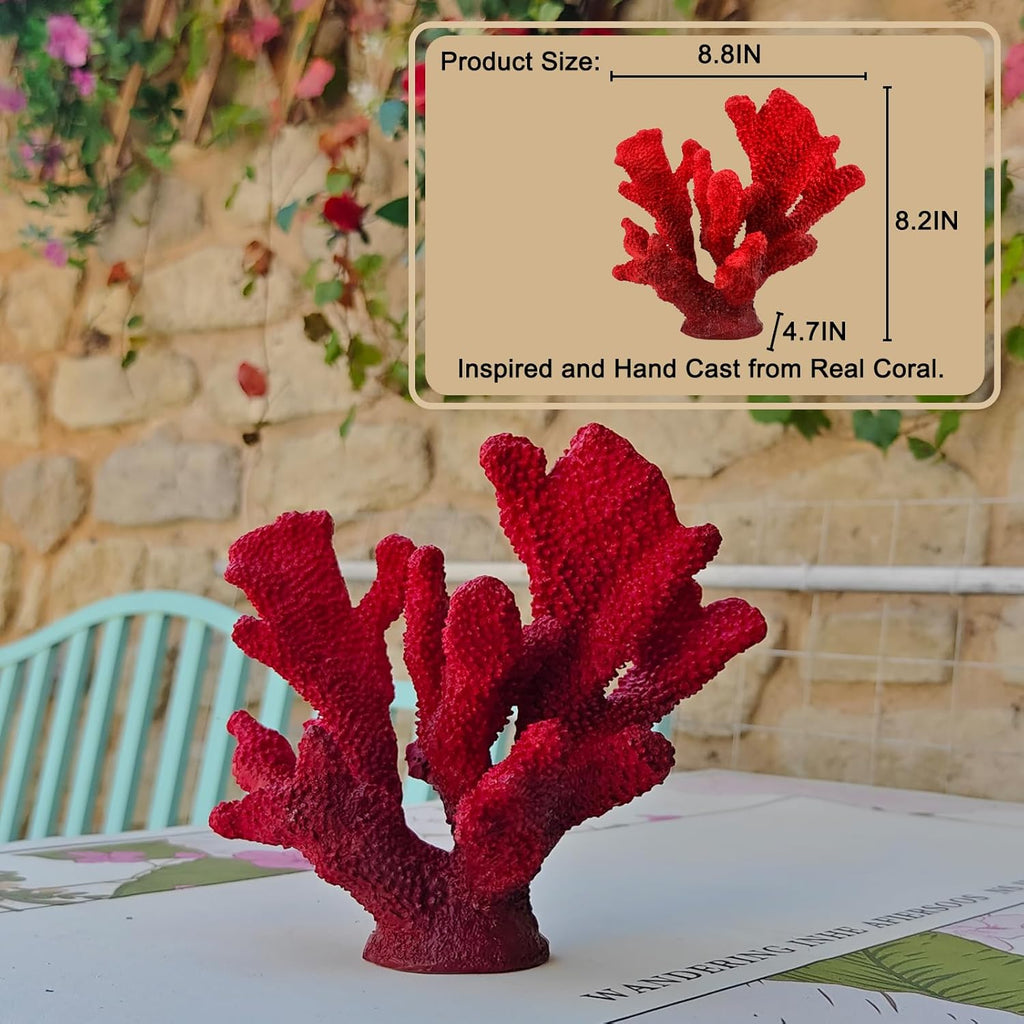 Beach Style Lifelike Coral Figurine, Coral Reef Statue, Ideal for Home Decor and Ocean Themed Decoration