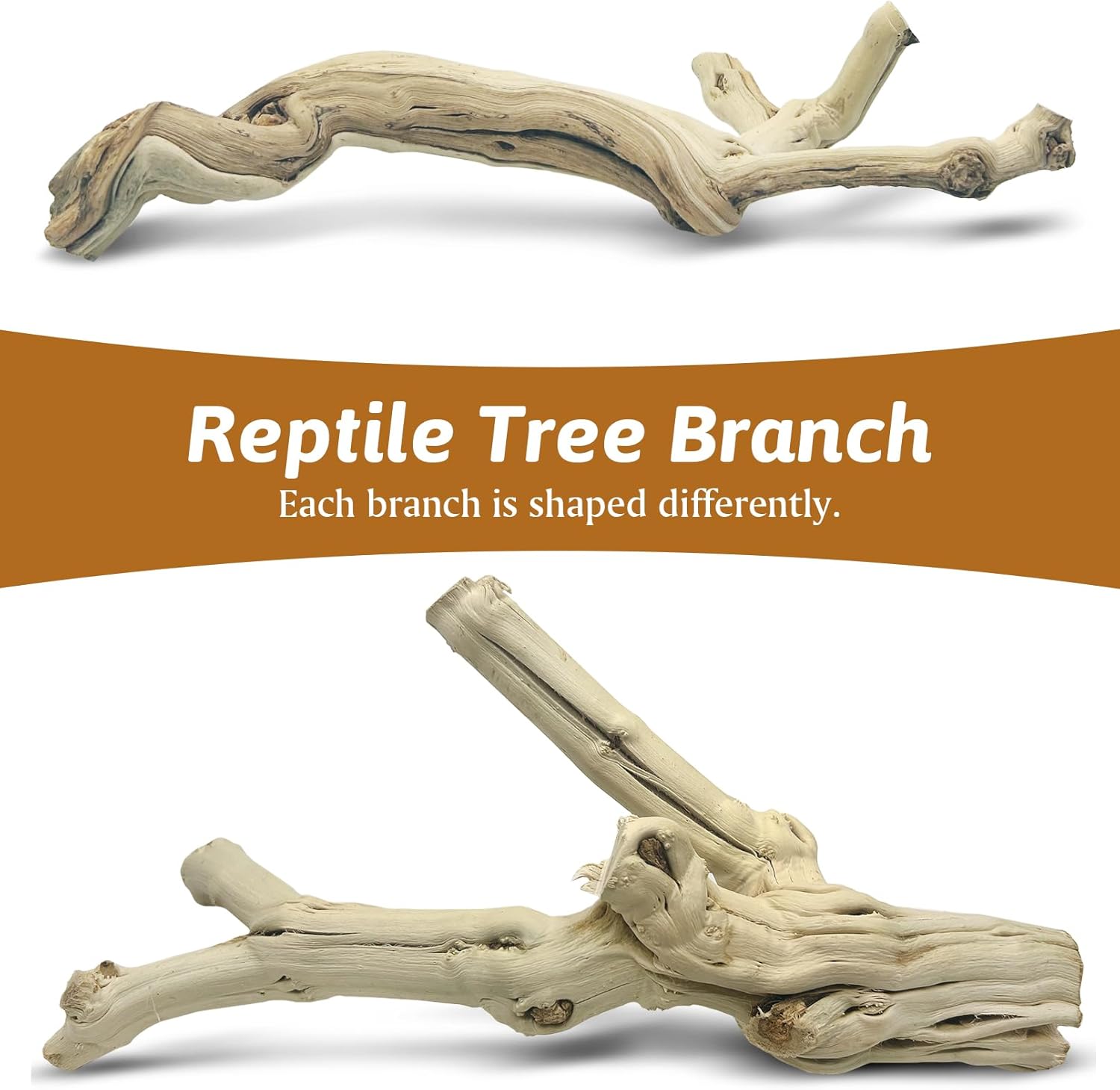 Reptile Branches for Climbing Natural Snake Climb Branch Extra Large Wood Forest Tree Trunk Decor Lizard Habitat Terrarium Decorations for Bearded Dragon Geckos Chameleon Frog
