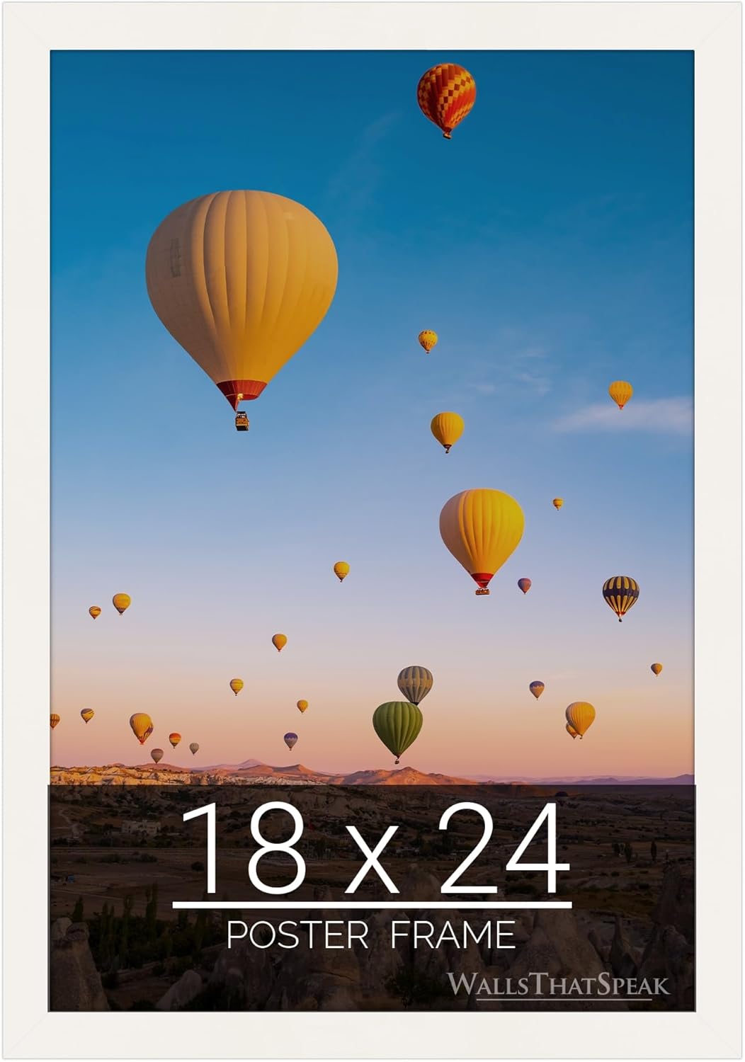wallsthatspeak 18x24 White Picture Frame for Puzzles Posters Photos or Artwork