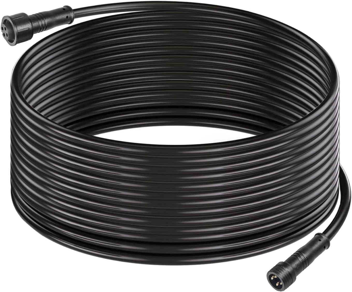 MAD OWL 4 Pin Waterproof LED Wire Connector, 22 AWG 393.7inch/10M IP68 Male and Female Heads Extension Cable for Indoor and Outdoor LED Strip Light(1 Item Black)