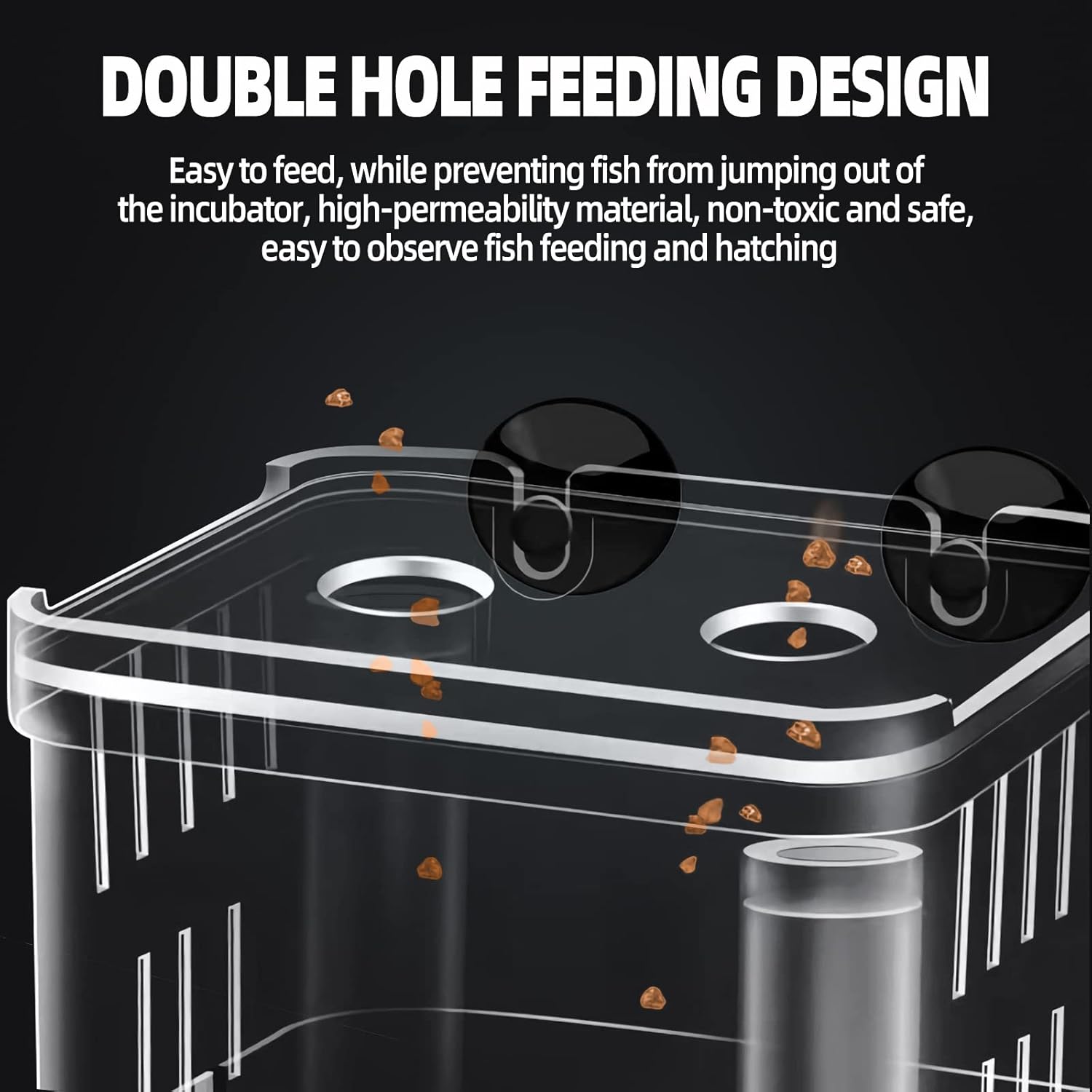 Boxtech Aquarium Fish Tank Hatchery Incubator Breeding Box, Acrylic White Breeder Isolation Divider Hatching Boxes Accessory Small Baby Fishes Shrimp Clownfish Guppy