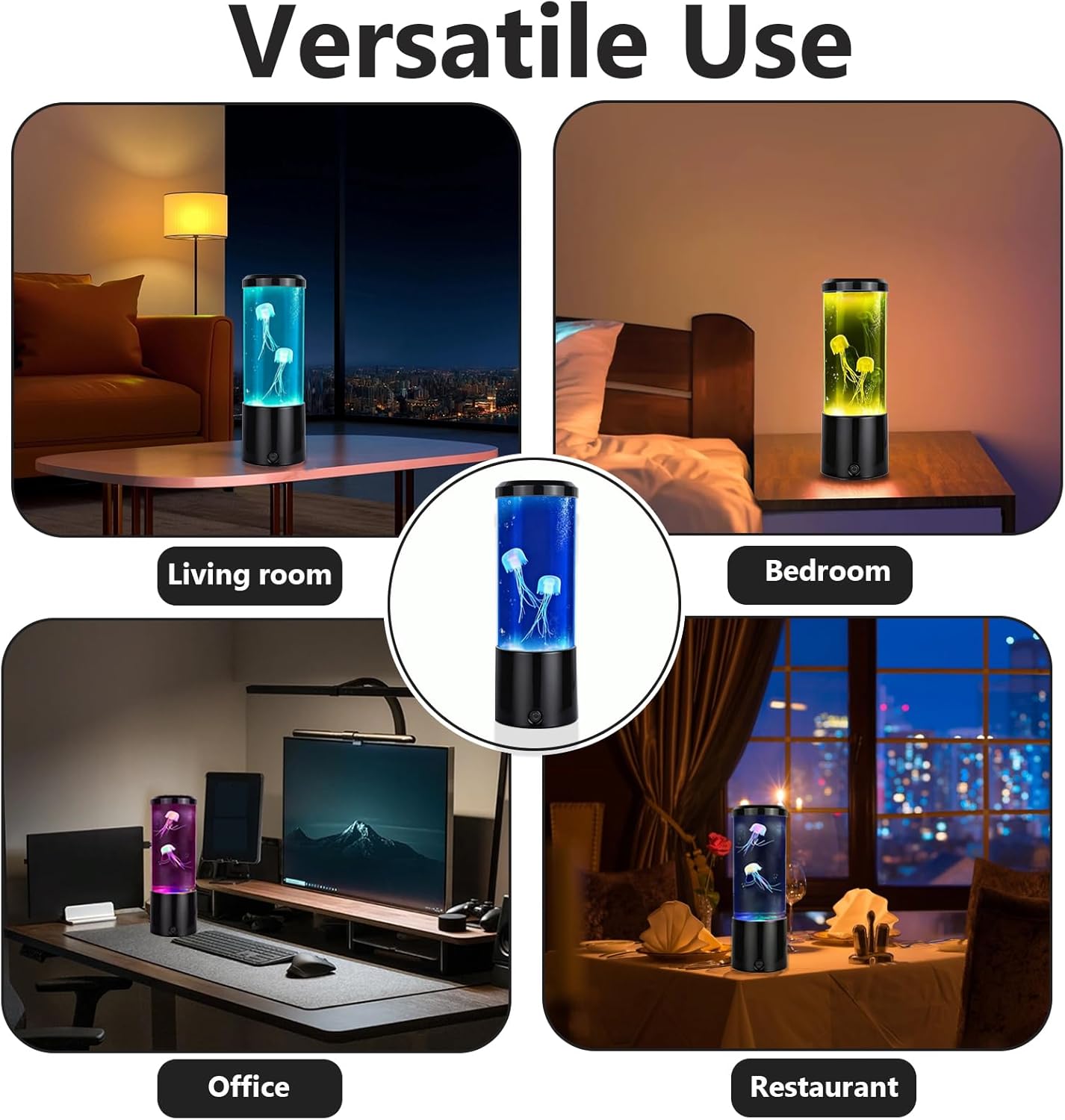 Jellyfish Lamp,Jellyfish Aqaurium Light Table Lamp with 7 Color Changing,Aquarium Fish Tank Night Light Decorations for Home Office Christmas Gifts for Kids Adults