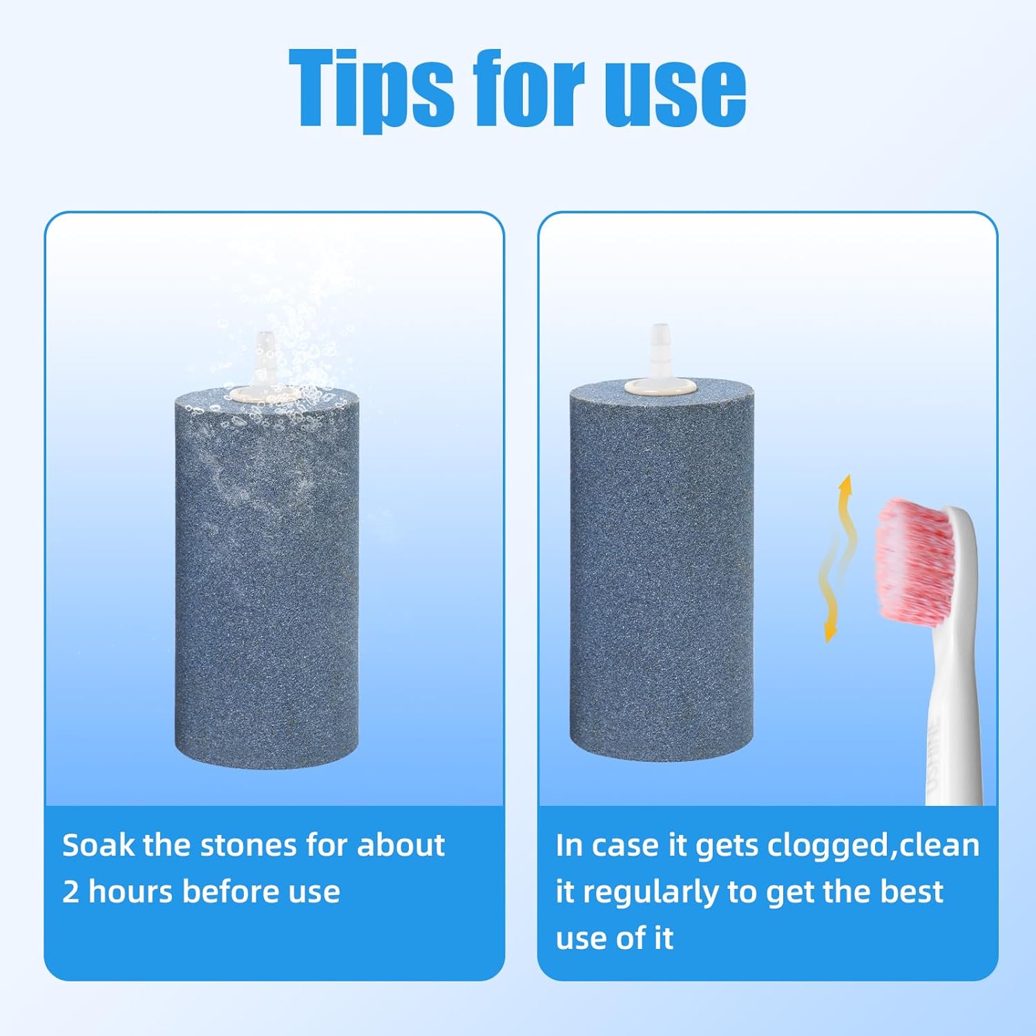 AQUANEAT Aquarium Air Stone 4x2 inch 2 Pack, Large Airstone, Aerator Bubble Diffuser, Air Pump Accessories for Aquariums, Hydroponic, Ponds and Fish Tanks