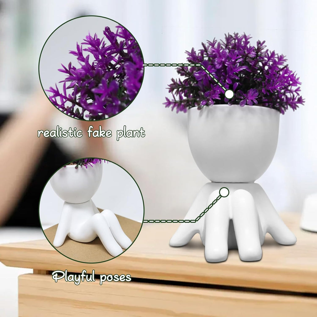 Zerzsy Mini Succulent Plant - Plants Gift - Cute Desktop Decoration Desk Decorations for Women Office - Potted Small Fake Plants for Indoor Decoration-Set of 1