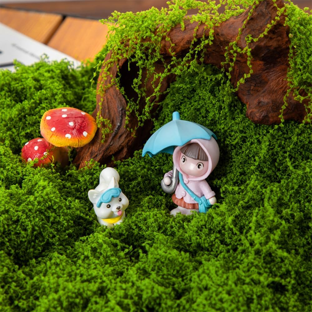 Fake Green Moss for Potted Plants, Artificial Moss, Green Moss for Crafts for DIY Decorating Craft Art Potted Wedding Accessories Fairy Garden Accessories