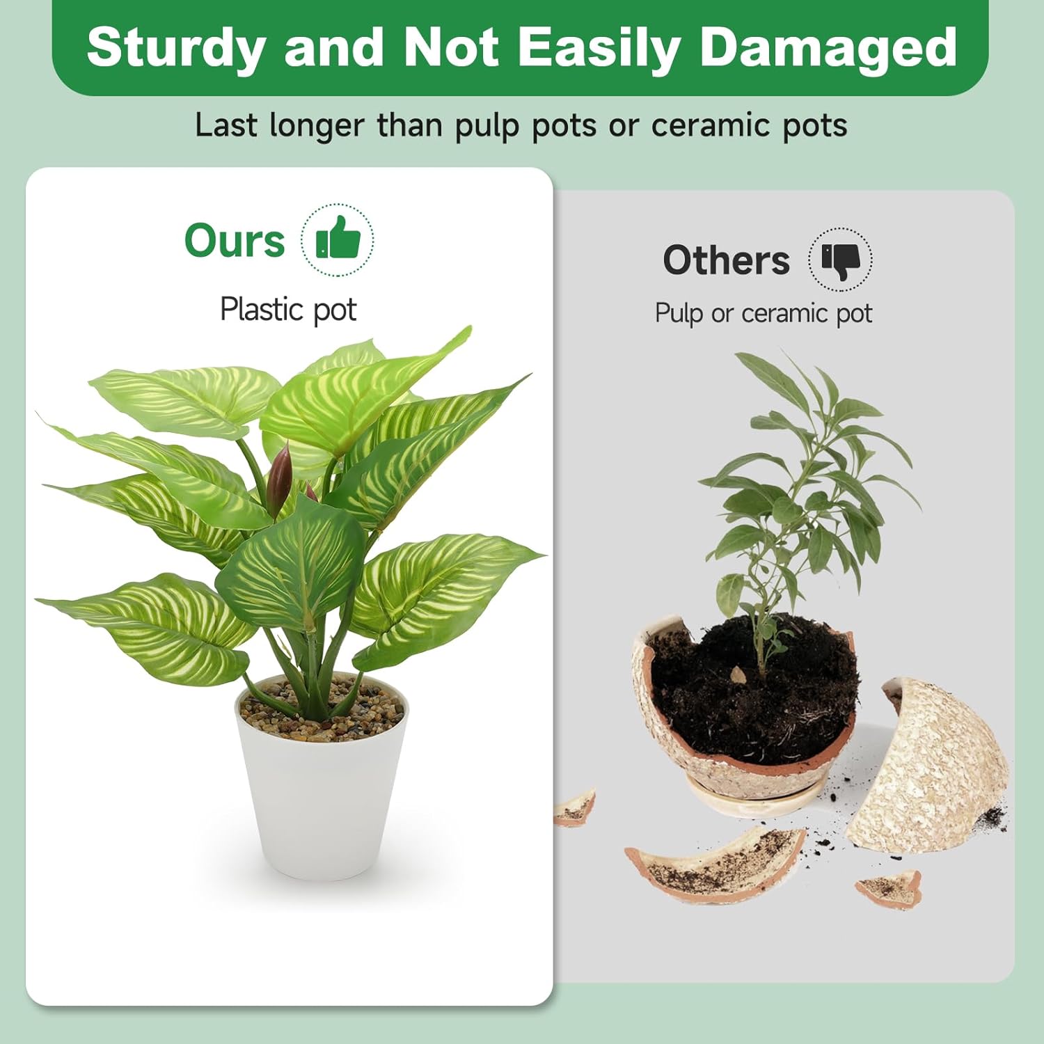 11.8 Inch 3 Pcs Small Fake Plants Artificial Potted Plant Indoor Faux Tropical Plant for Home Office Table Shelf Desktop Décor