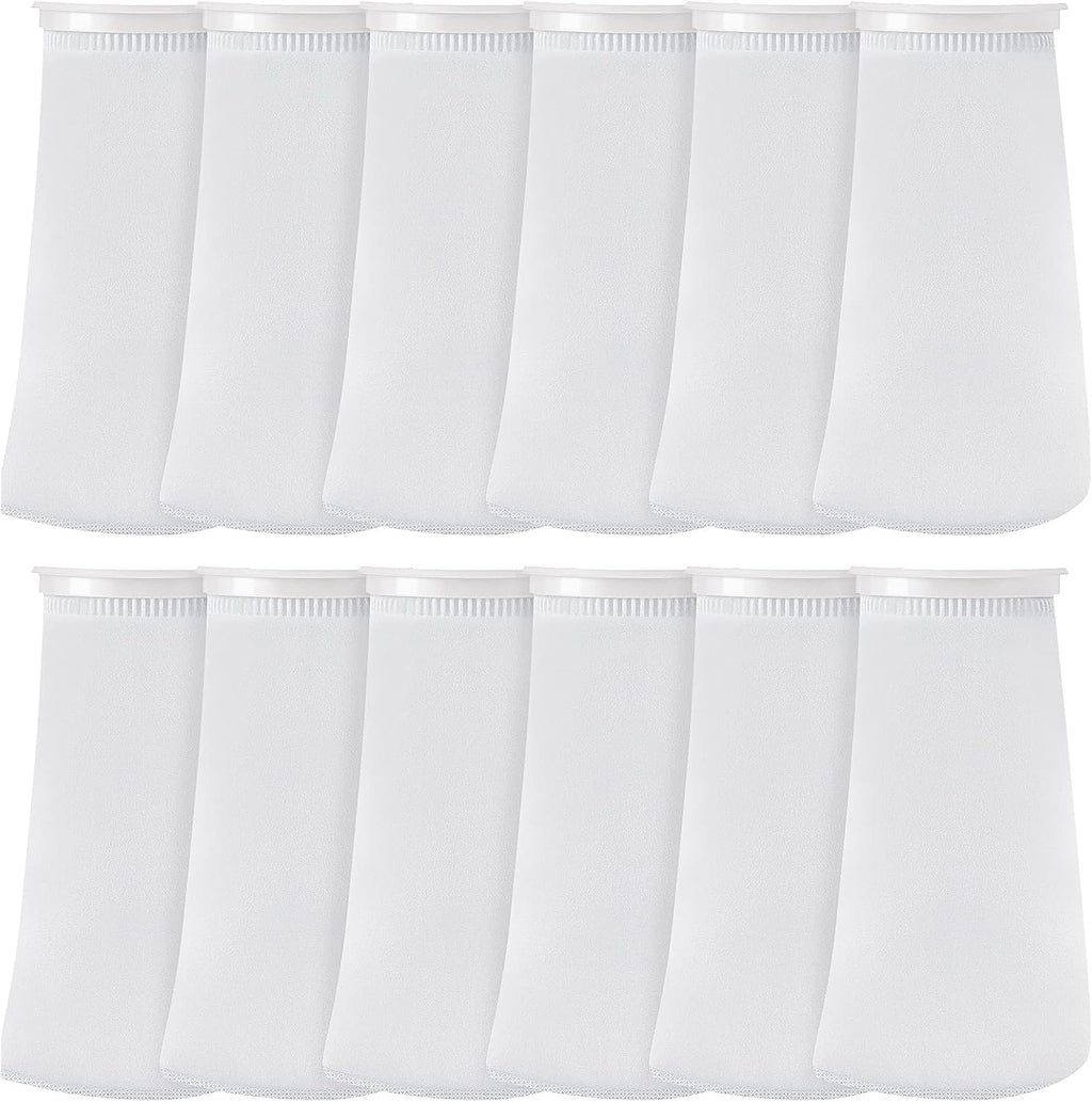 Jecery 16 Pack 4 Inch Ring Filter Socks 200 μm Aquarium Filter Bags Aquarium Socks for Tank Sump Saltwater Freshwater(9 × 4 inches)