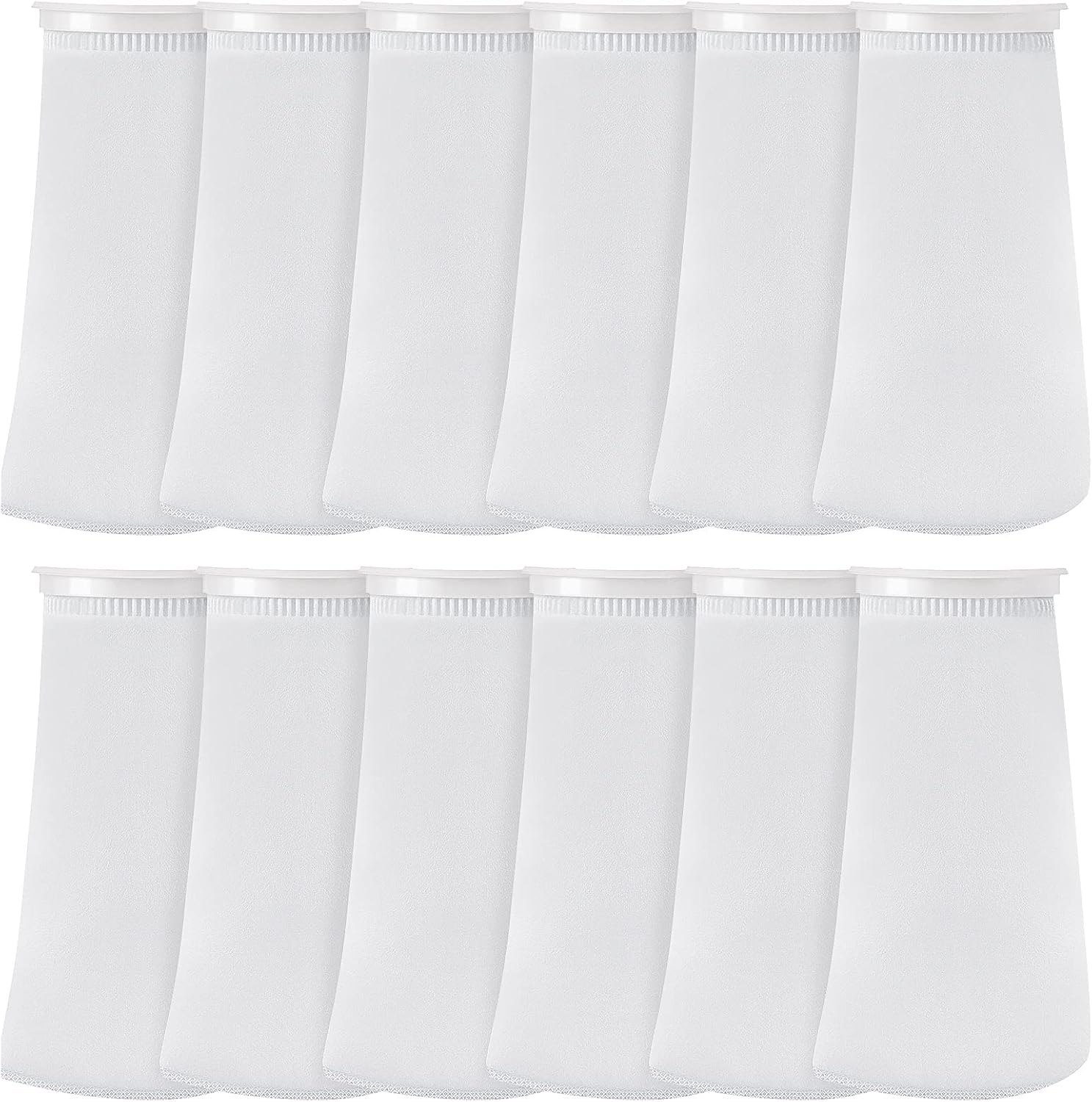Jecery 16 Pack 4 Inch Ring Filter Socks 200 μm Aquarium Filter Bags Aquarium Socks for Tank Sump Saltwater Freshwater(9 × 4 inches)