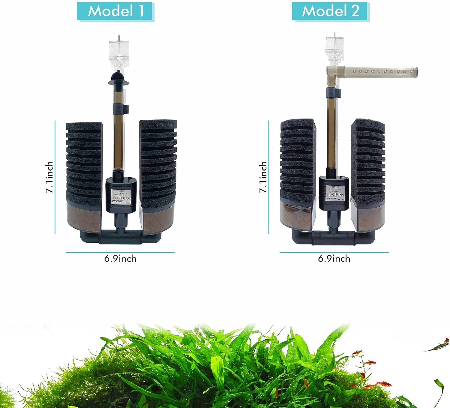 Aquarium Electric Sponge Filter with Pump for Shrimps Bettas Axolotls Breeding Fry Fish Tanks(S)