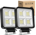 Nilight LED Tractor Lights LED Pods Square 2PCS 4 Inch 64LEDs Flood Light Bar Fog Driving Work Lighting for Truck Off Road Vehicles ATV UTV Boat SUV Van