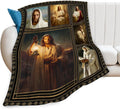 Christian Jesus Blanket Religious Catholic Jesus Throw Blankets Gifts for Girls Boys Kids Soft Cozy Fleece Plush for Couch Sofa Bed 60"x50"