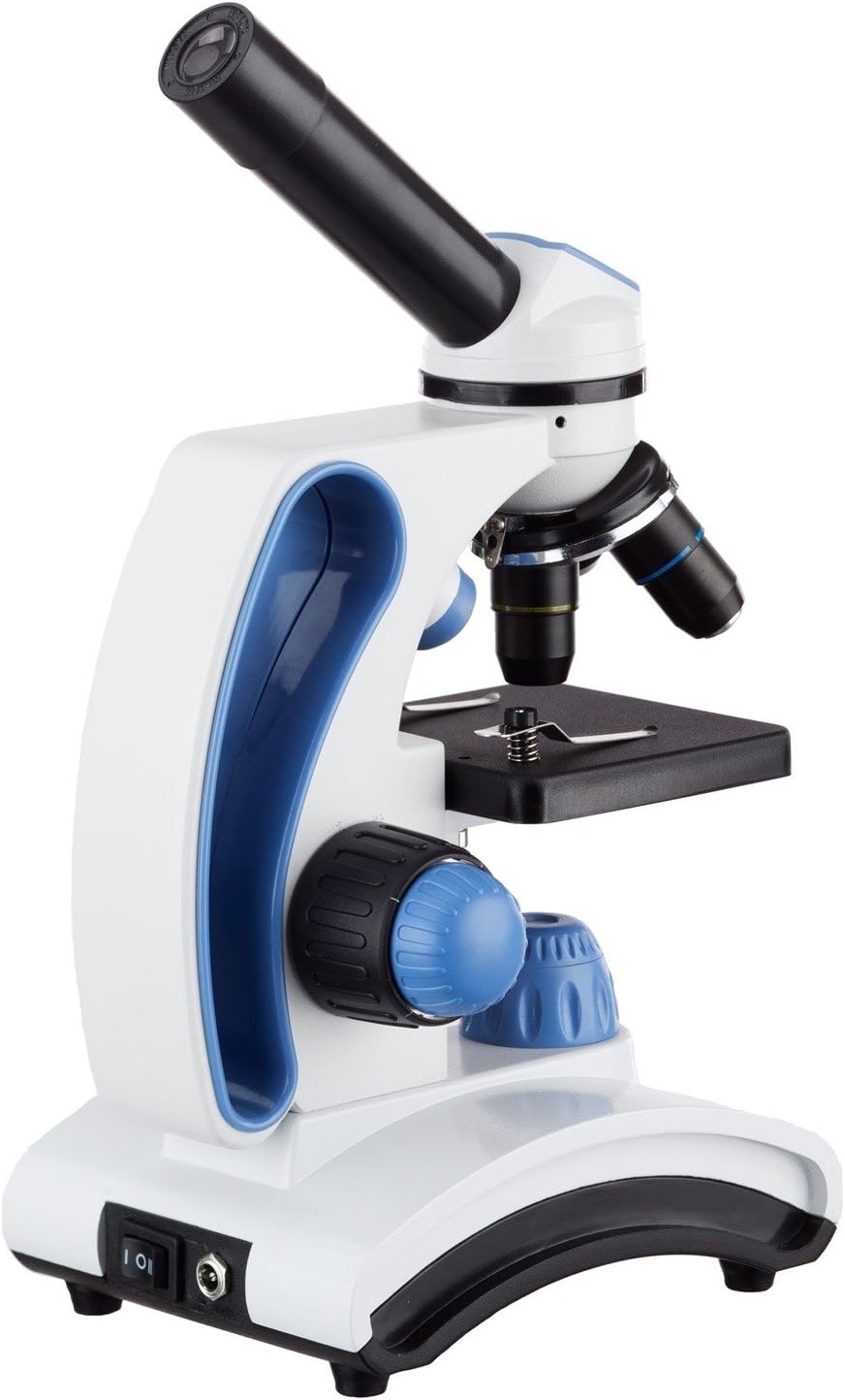 AmScope M162C-2L-PB10 40X-1000X Dual Light Glass Lens Metal Frame Student Microscope + Slides