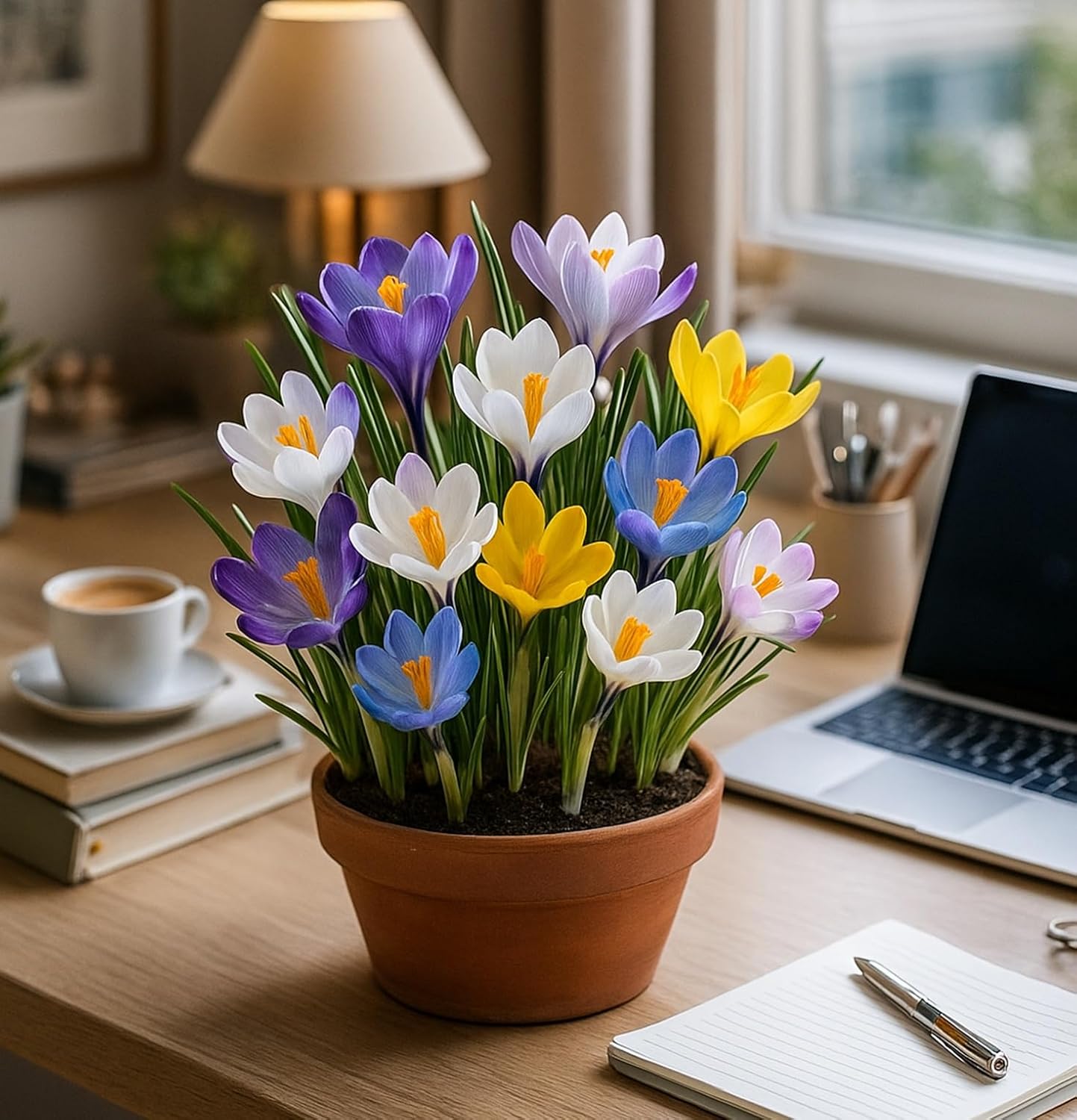 Pre-Chilled Crocus Bulbs for Forcing Indoors – Holiday Gift of Winter Cheer – Easy Flowers in Pots or Planters – Bloom Indoors or Plant Outdoors – Hostess, Teacher or Office Exchange Gift (5 Bulbs)