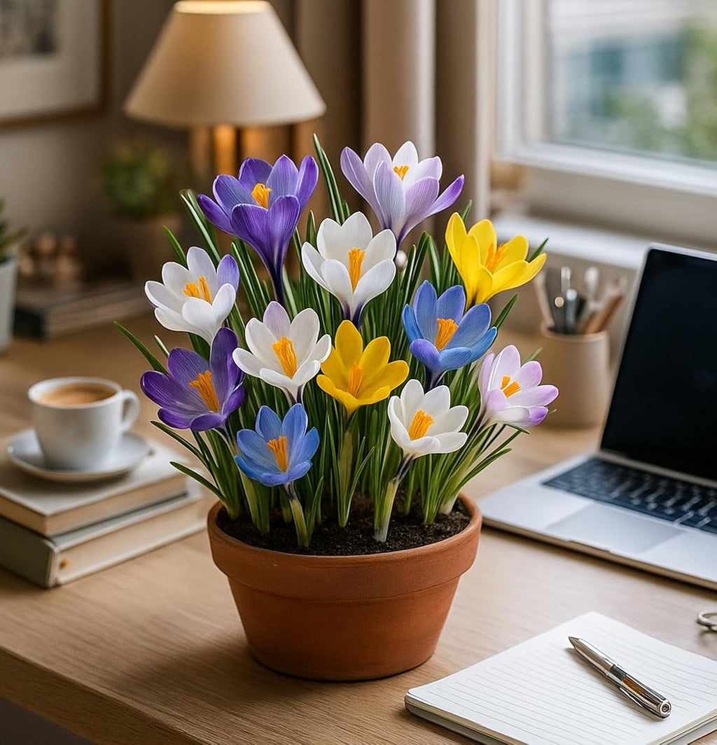 Pre-Chilled Crocus Bulbs for Forcing Indoors – Holiday Gift of Winter Cheer – Easy Flowers in Pots or Planters – Bloom Indoors or Plant Outdoors – Hostess, Teacher or Office Exchange Gift (20 Bulbs)