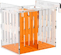 Fish Breeder Isolation Box for Aquarium Tank,Transparent Orange Acrylic Fish Acclimation Box for Clownfish Guppy Betta Coral (S)