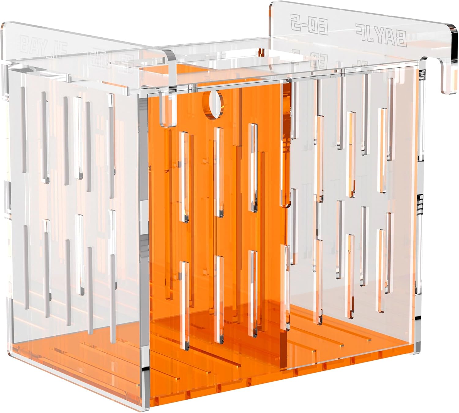 Fish Breeder Isolation Box for Aquarium Tank,Transparent Orange Acrylic Fish Acclimation Box for Clownfish Guppy Betta Coral (S)
