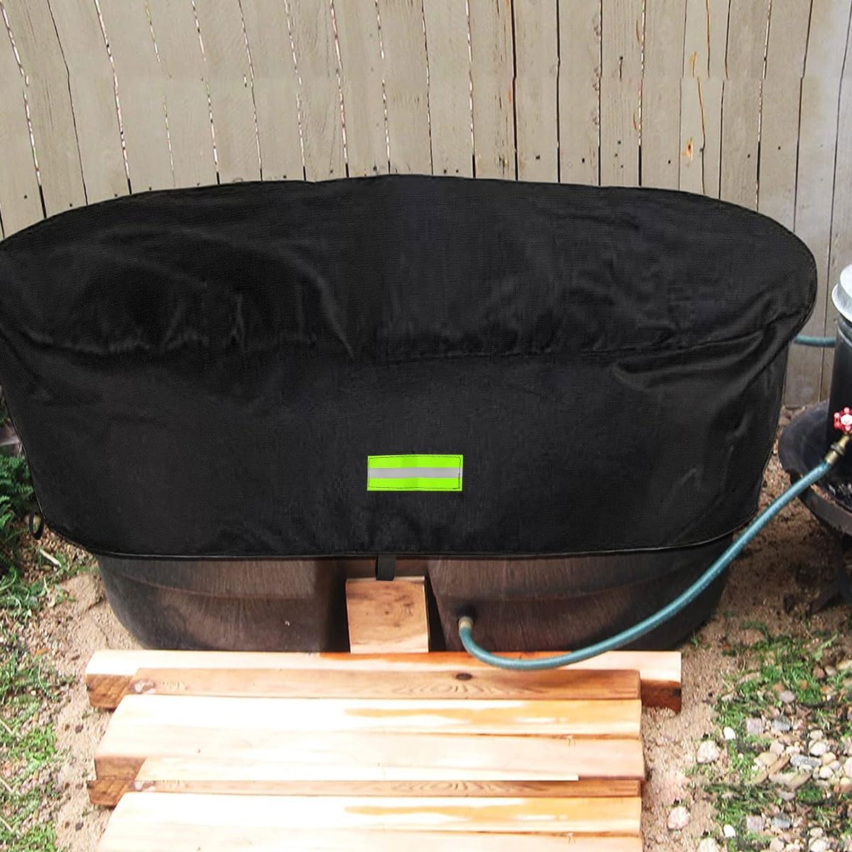 Rubermaid 100 Gallon Waterproof Stock Tank Cover with Zipper, Rectangular Cold Plunge Oval Ice Bath Tub Horse Livestock Water Trough Insulated Cover for Outdoor Polar Protector 100 Gal Hot Tub
